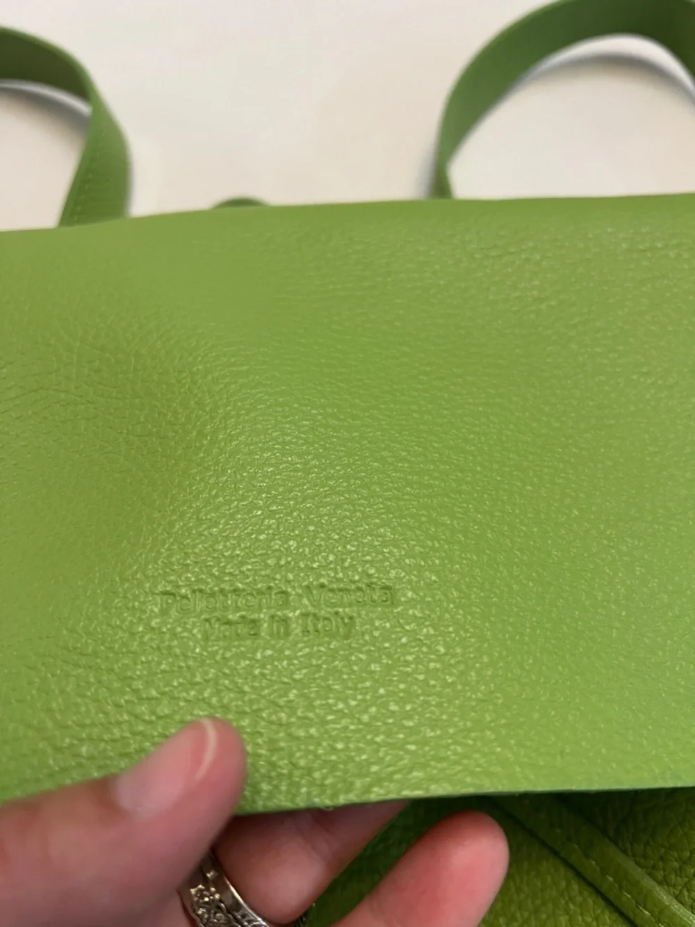 PELLETTERIA VENETA ITALY GREEN PEBBLED LEATHER BACKPACK BAG
